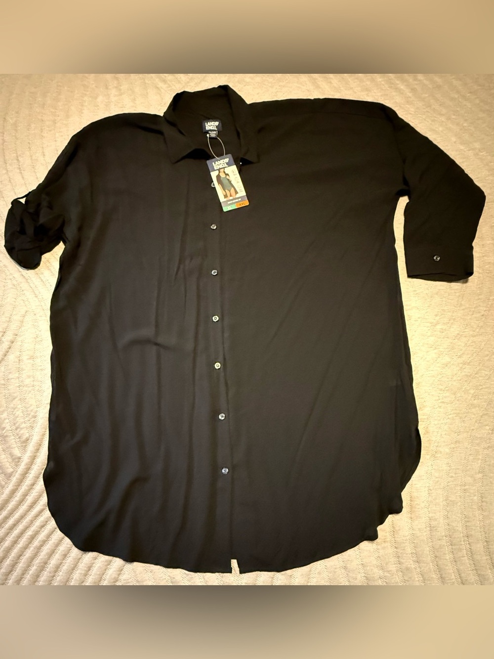 Lands' End Women Long-Sleeve Button-Down Shirt
